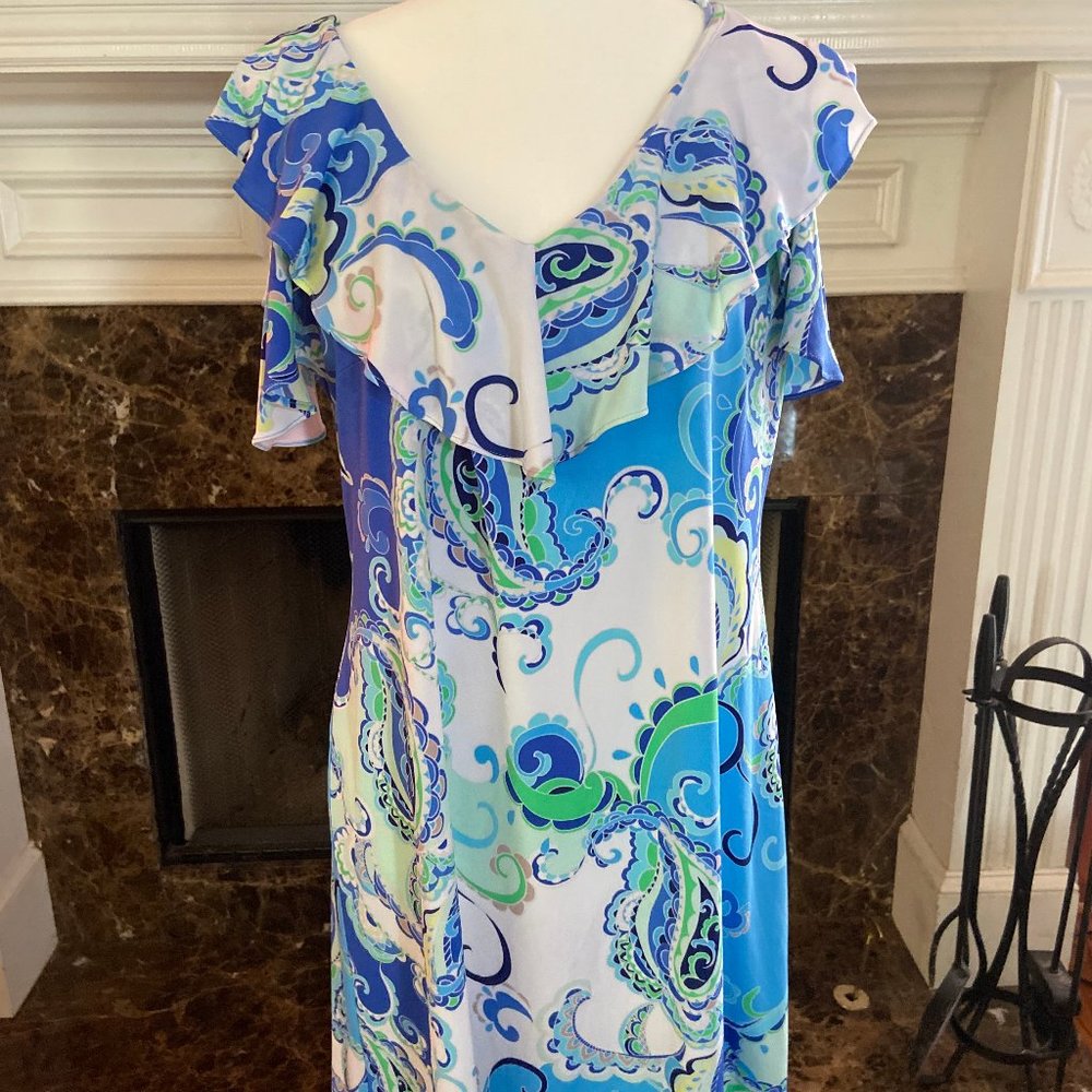 MSK Blue Paisley Dress